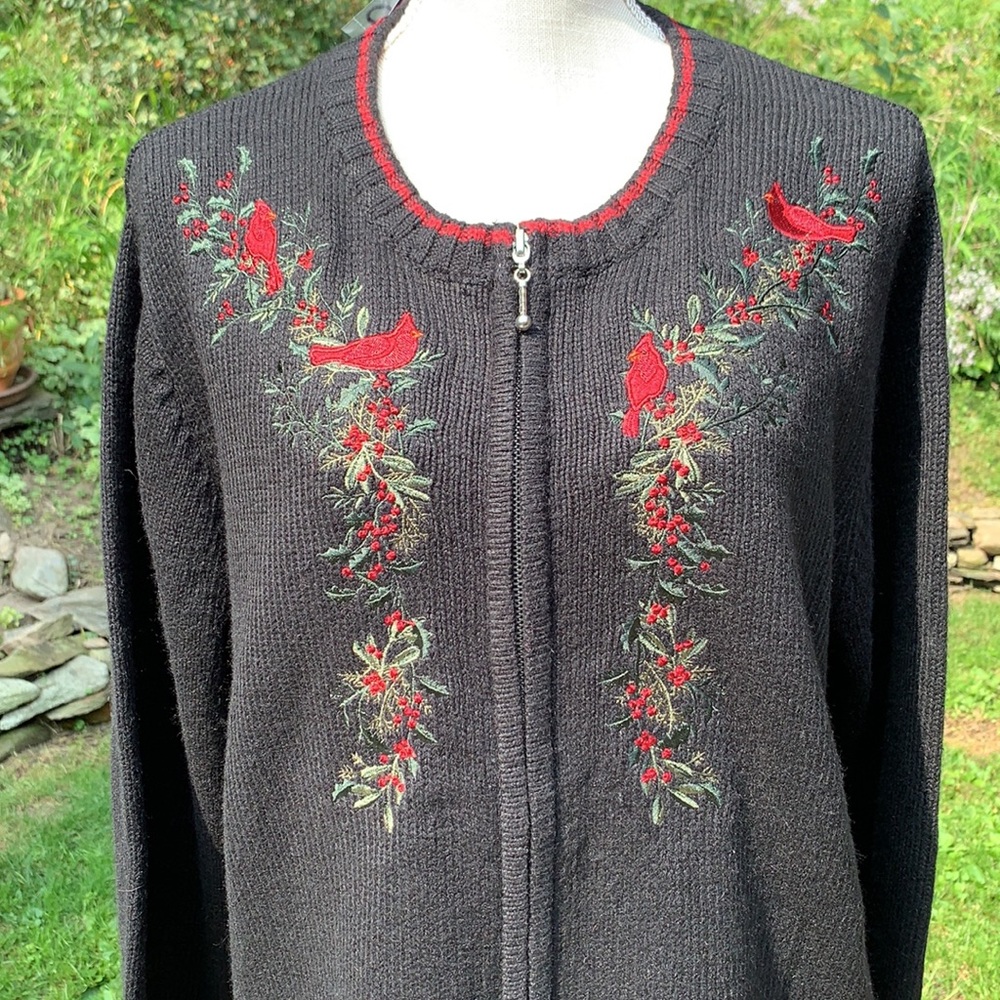 Croft & Barrow Cardinal Black sweater Size PXL NWT 🆕